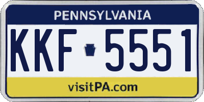 PA license plate KKF5551