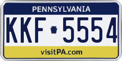 PA license plate KKF5554