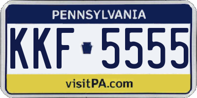 PA license plate KKF5555
