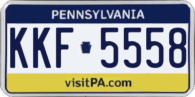 PA license plate KKF5558