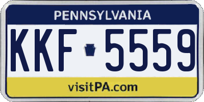 PA license plate KKF5559