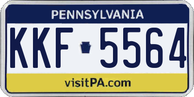 PA license plate KKF5564