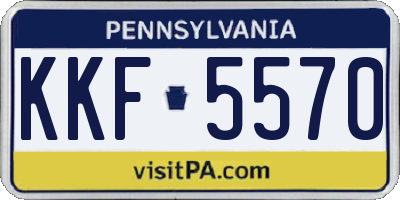 PA license plate KKF5570