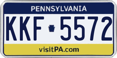 PA license plate KKF5572