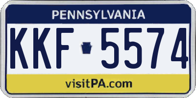 PA license plate KKF5574