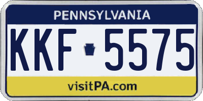 PA license plate KKF5575