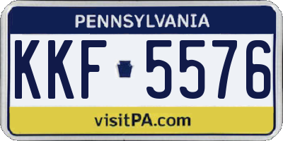 PA license plate KKF5576