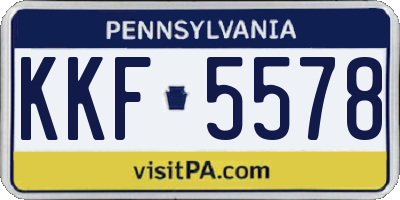 PA license plate KKF5578