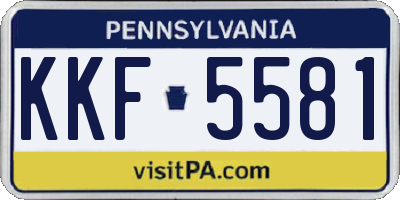 PA license plate KKF5581
