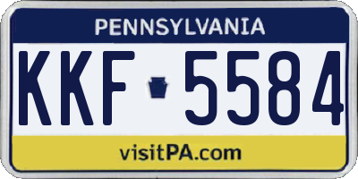 PA license plate KKF5584