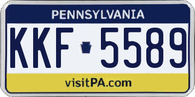 PA license plate KKF5589