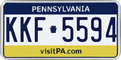 PA license plate KKF5594