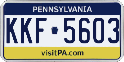PA license plate KKF5603