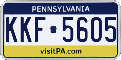 PA license plate KKF5605