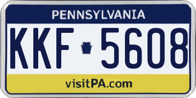 PA license plate KKF5608