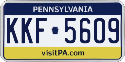 PA license plate KKF5609