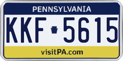 PA license plate KKF5615