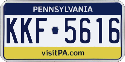 PA license plate KKF5616