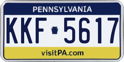 PA license plate KKF5617