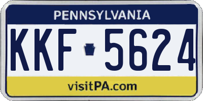 PA license plate KKF5624