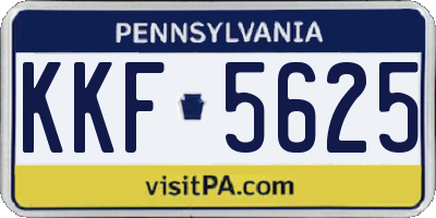 PA license plate KKF5625