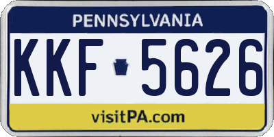 PA license plate KKF5626