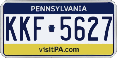 PA license plate KKF5627