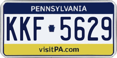 PA license plate KKF5629