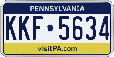 PA license plate KKF5634