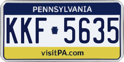 PA license plate KKF5635