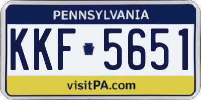 PA license plate KKF5651