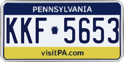 PA license plate KKF5653