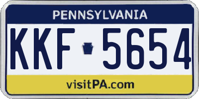 PA license plate KKF5654