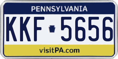 PA license plate KKF5656