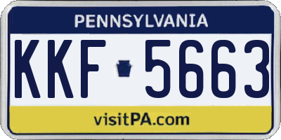 PA license plate KKF5663