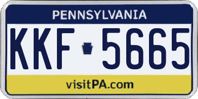 PA license plate KKF5665