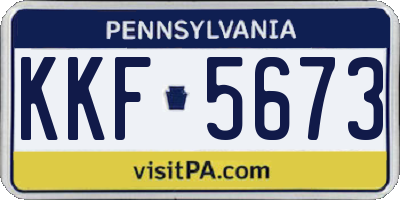 PA license plate KKF5673