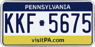 PA license plate KKF5675