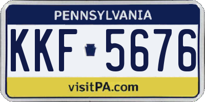 PA license plate KKF5676