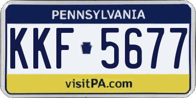 PA license plate KKF5677