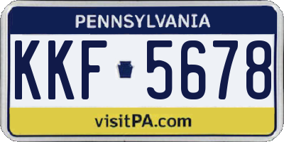 PA license plate KKF5678