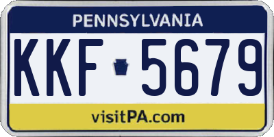 PA license plate KKF5679