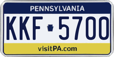 PA license plate KKF5700