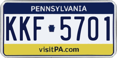 PA license plate KKF5701