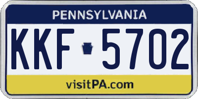 PA license plate KKF5702