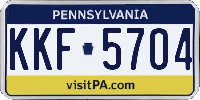 PA license plate KKF5704
