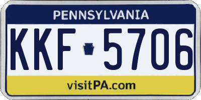 PA license plate KKF5706