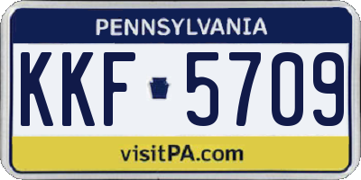 PA license plate KKF5709