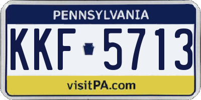 PA license plate KKF5713