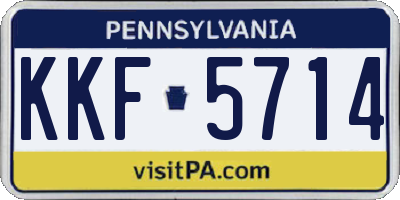 PA license plate KKF5714